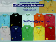 Lacoste women's cotton polo shirts, logo & Letter embroidery, under $17